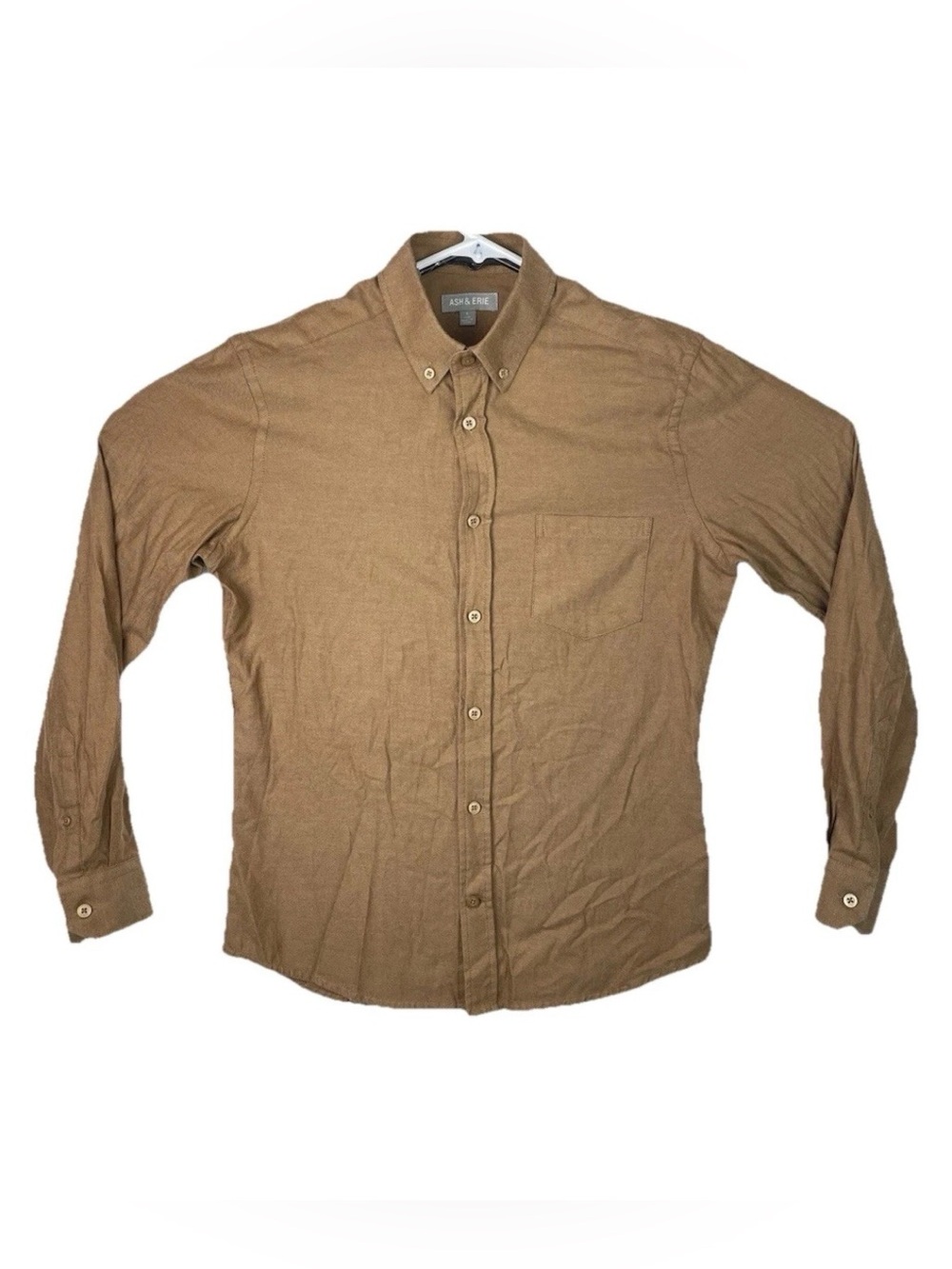 Ash & Erie Shirt Men’s Size Small Brown Slim Fit Long Sleeve Casual Button Up